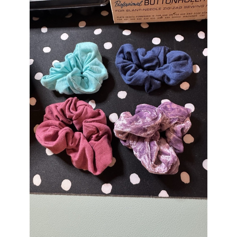 Lot of 24 Scrunchies Multiple Colors Materials Prints Sizes